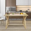 American Trails Solid Wood Folding Convertible Dining Console Table, Natural