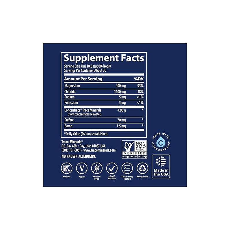 Trace Minerals | Liquid Ionic Magnesium, 400 mg, 4 Oz