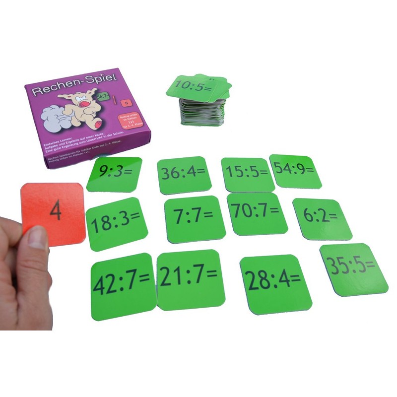 Compute Game Pieces in Small 1x1,80 Learning Cards, Lightweight with