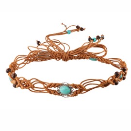 zaoalife Boho Braid Belt for Women Woven Handmade Dress Accessories Ethnic Style Woven Belt Wax Rope Braided Waist Belt, Color, SIZE