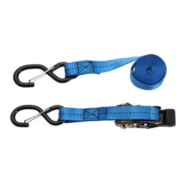 Hihaha Ratchet Tie Down Straps/Heavy Duty Tensioning Belts Motorcycle Trailer Trucks Cargo/Adjustable 800kg 1"x 10' / 1 Set Blue