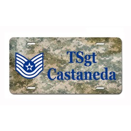 Carpe Diem Designs Military Service U.S. Air Force Rank Insignia Customizable Novelty License Plate, Made in The U.S.A.