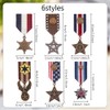 WEBEEDY 6 Pcs Military Hero Medals Badge Gothic Star Dangle