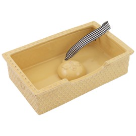 Boston International Stoneware Napkin Holder Caddy, Guest Towel Size, Honeycomb
