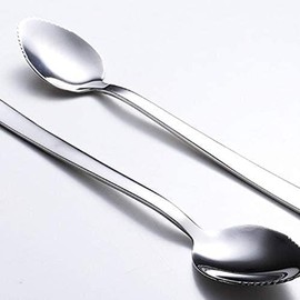 2Pcs Grapefruit Spoon Stainless Steel Fruit Spoon, Stainless Steel Spoon, Serrated Edge Ice Cream Scrape Cut Spoons For Fruit Dessert Cheese Vegetables Kitchen Tool with Non-stick Plating