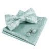 Alizeal Mens Classic Paisley Bow Tie, Hanky and Cufflinks Set,