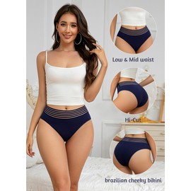 APRSEA Women's High Waist Briefs Stretchy Supportive Breathable No Roll Down Comfort Black Multipack XL