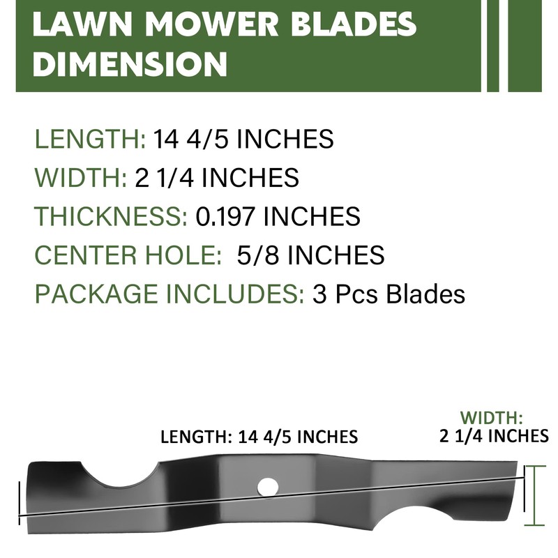Autsurles Lawn Mower Notched-Lift Blades Set Replace for Ariens Zoom