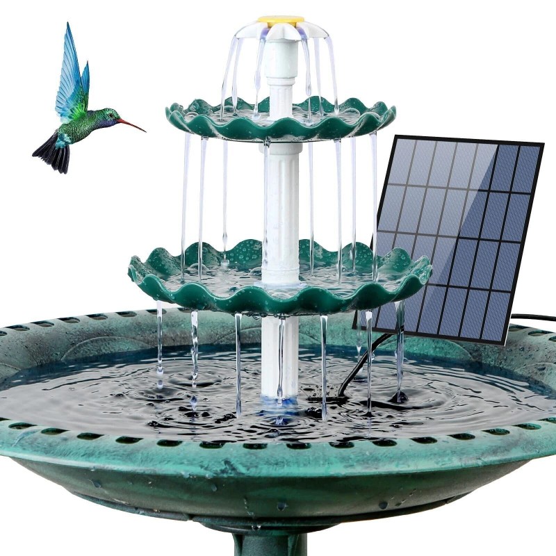 3 Tiered Bird Bath with 3.5W Solar Pump Solar Fountain