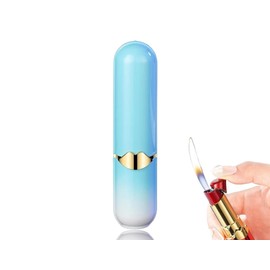 NIVEK Lipstick Lighter Refillable Cool Womens Lighter Soft Flame Blue Ombre (Gold Kiss Blue)