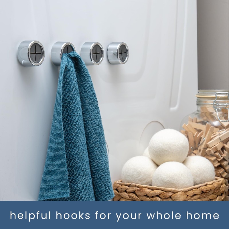 S&T INC. Round Adhesive Push Towel Hooks for Kitchen, Hand