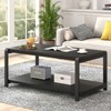 EXCEFUR Coffee Table with Storage Shelf, Rustic Wood and Metal