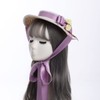 COSDREAMER Ladies Victorian Style Straw Hat with Bow and Flower,