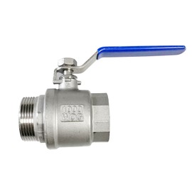LOZOME 1-1/4" Male to Female Thread Full Port Ball Valves NPT 304 Stainless Steel for Water Oil Gas WOG1000 (Pack of 2)