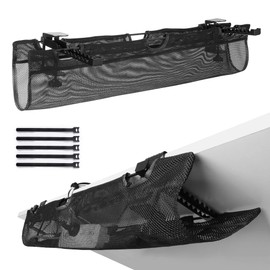 Under Desk Mesh Cable Management – 36 inch Cable Manager Tray for Cord Power Strip -No Drill Cable Management - Safe Wire Management Net for Desks, Office, and Home (Black)