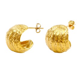 Chunky Dome 18K Gold Plated Earrings for Women, Women’s Trendy Drop Stud Earrings Vintage Chic Statement Casual Elegant Lightweight Earrings, Stainless Steel, No Gemstone