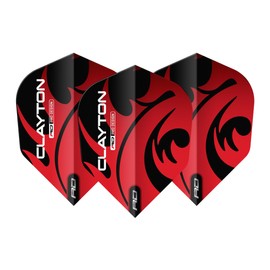 RED DRAGON Professional Player Jonny Clayton Hardcore Shape No. 6 Extra Thick - 100 Micron - Dart Flights 3 Sets Per Pack (9 Dart Flights in total)