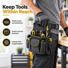 Electrician Tool Pouch for Work – Multi-Pocket Oxford Cloth Waist Bag with Belt for Repair & Maintenance
