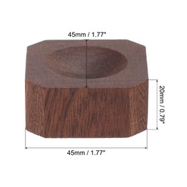 PATIKIL 2" x 2" x 0.8" Crystal Ball Stand Wood Base, 2 Pack Sphere Display Stand Photography Props Ornament Rack Holder, Brown