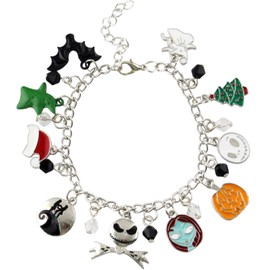 KANGSHUN Anime The Nightmare Before Christmas Jack Skeletron Sally Zero Charm Bracelet for Christmas gift