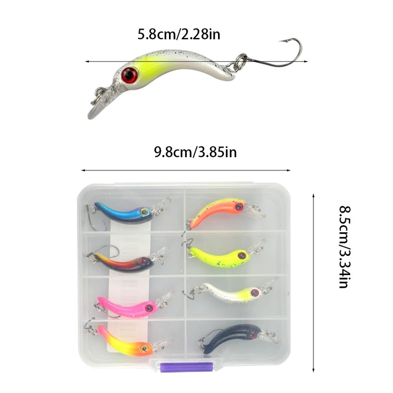 duisoad 8 Piece Trout Wobbler Set Fishing Lure Set Artificial