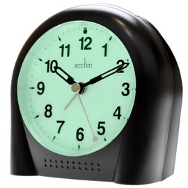 Acctim Sweeper Smartlite Analogue Alarm Clock Non Ticking Sweep Smartlite® Quartz (Black)