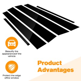 BASIKE Compatible with 2004-2008 Honda Acura TL Door Window Trim Anti Scratch Stickers Door Pillar Moldings (6-pcs)