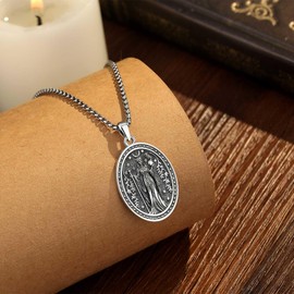 AEONSLOVE 925 Sterling Silver Nyx Goddess Necklace Greek Mythology Jewelry Moon Goddess Pendant Vintage Greek Jewelry Gifts for Women