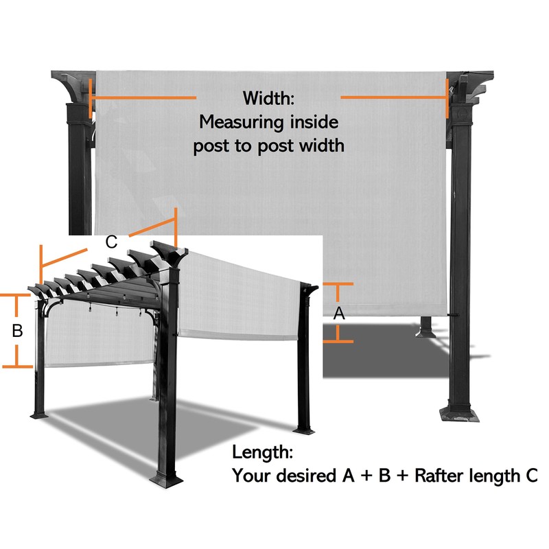 Alion Home Waterproof Pergola Cover - Universal Replacement Canopy for