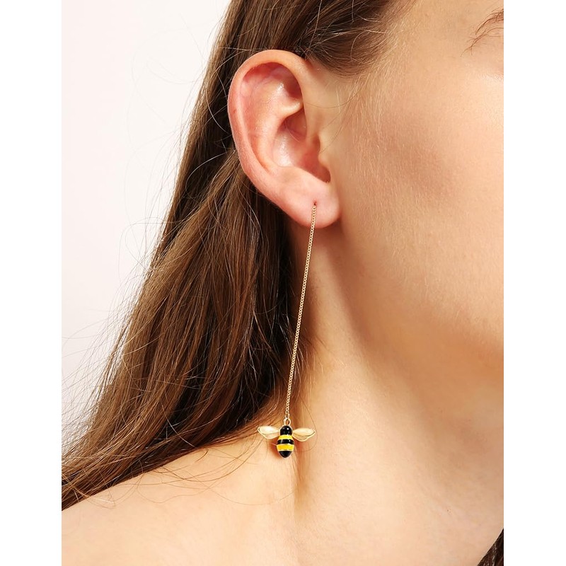 SLUYNZ Solid 925 Sterling Silver Bumble Bee Dangle Earrings for