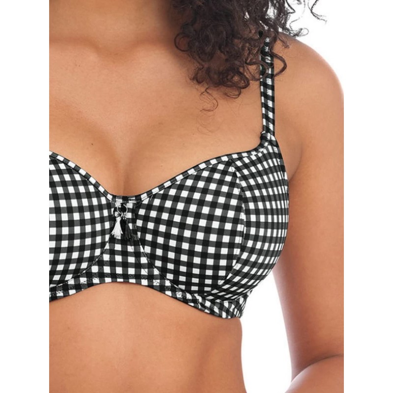 Freya Check in Sweetheart Bikini Top Monochrome Black 34G