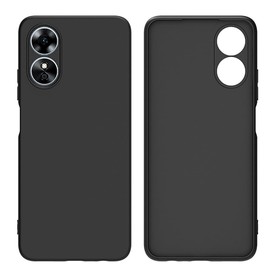 QWYJ para OPPO A17 Funda Protectora de TPU Suave Ultrafina Matte Minimalista for OPPO A17 Case Carcasa Liso (Negro)