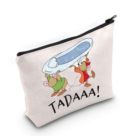 LEVLO Jaq And Gus Cosmetic Bag Gift for Movie Fans Tadaaa Jaq and Gus Makeup Bag with Zipper, Jaq and Gus, Cosmetic bag