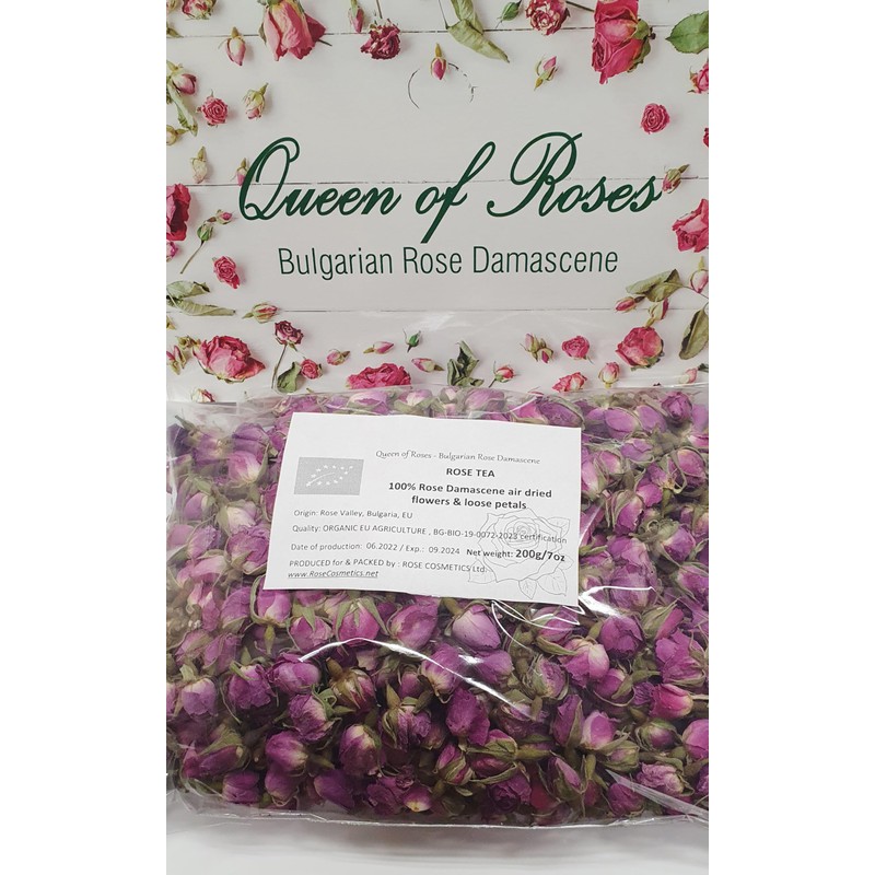 RoseCosmeticsnet ORGANIC DRIED ROSE BUDS BULGARIAN ROSE DAMASCENE TEA, 200g