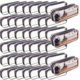 Fainne 50 Pcs Clear Pencil Pouch bulk Clear Pencil Case PVC Waterproof Travel Toiletry Makeup Bags with Zipper for Office Stationery(Gray)