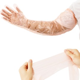 50 Pcs Waterproof Arm Cast Cover for Showering, Disposable Long Plastic Gloves for Cleaning, Cast Protector for Shower Arm, Broken Wound Waterproof Cast Cover
