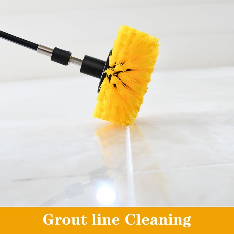 2pcs Drill Brush Attachment Set for Tile Grout Lines, Bathroom,