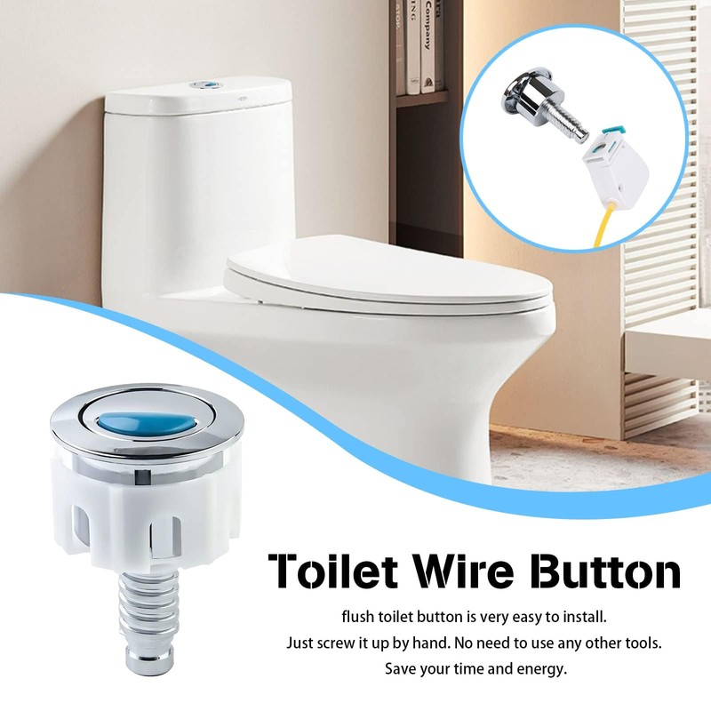 DGHOME 2 Pcs Toilet Flush Buttons Replacement, Round Head Dual