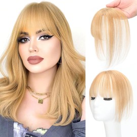 Clip-in-Fransen, 100 % Echthaar, für dünner werdendes Haar, Pony, 360° Abdeckung, Clip-on-Pony, dunkelbraun, für den täglichen Gebrauch