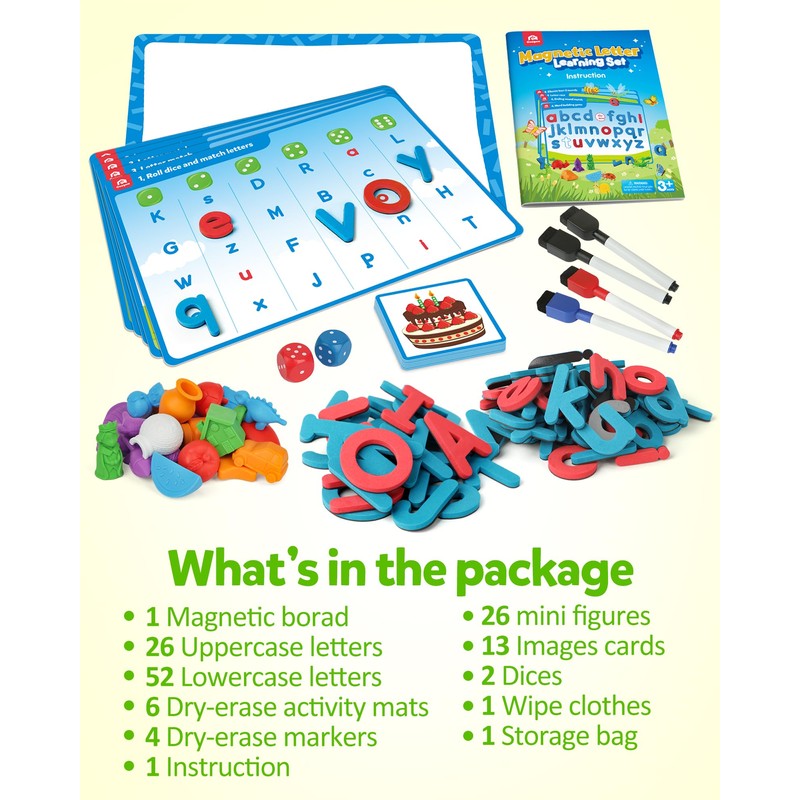 Coogam Preschool Alphabet Learning Activities, Magnetic EVA Letters Matching &
