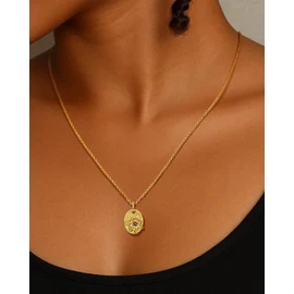 14K Gold Plated May Lily of the Valley Birth Flower Necklace, Dainty S925 Sterling Silver Oval Emerald Birthstone Medal Pendant, Romantic Retro Jewelry Anniversary Birthday Gift for Women