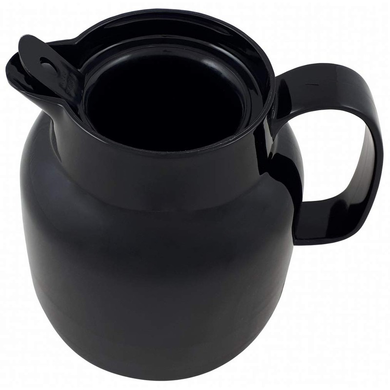 Helios Mondo Plastic Vacuum Flask with Infuser, Black, 14.2 x