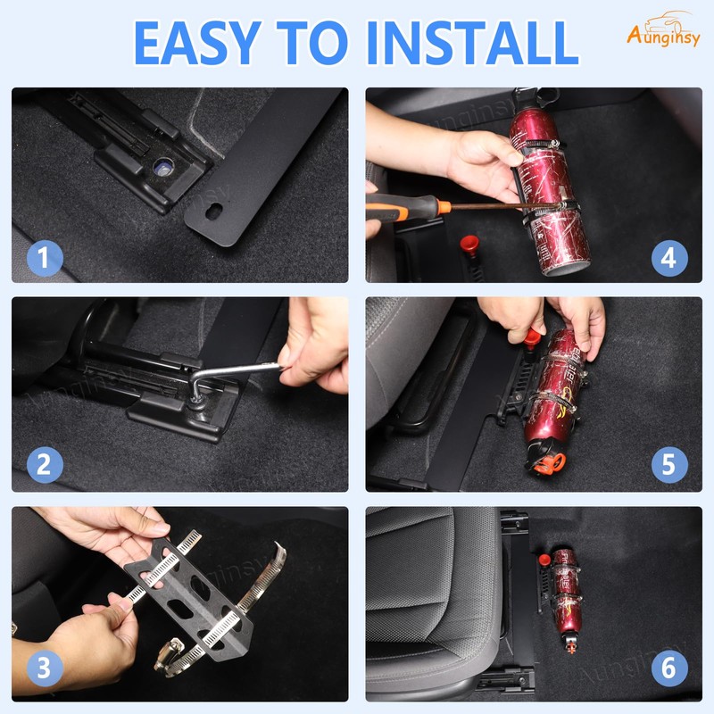 Car Co-Pilot Under Seat Quick Release Roll Bar Fire Extinguisher