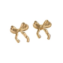 Solid 925 Sterling Silver Bow Stud Earrings for Women Girls Small Ribbon Stud Earrings Bowknot
