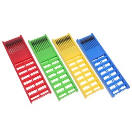 Totority 4pcs Fishing Leader Holder Organizer Durable Hook Organizer for Efficient Tackle Storage Space Saving Design with High Elasticity Spring Yellow Red Green Blue for Easy Fishing Gear