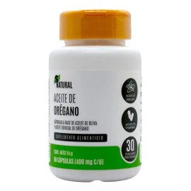 Aceite de Orégano SNatural 60 Cápsulas 400mg Sin Sabor Libre de Gluten                                                                                
