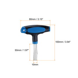 sourcing map 2pcs t Handle Flat Head Screwdriver 10mm t Handle Slotted Screwdriver with Plastic Handle for Slotted Screw Quick Release Plate Camera Tripod Monopod, Blue