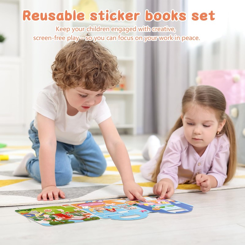 BuyCard 6 Pack Reusable Sticker Book for 2 3 4