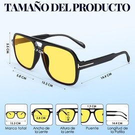Lukovee 4 Pcs Gafas de Sol Modas Vintage Unisex Adulto, Gafas de Sol Aviador con Montura Grande, Protección UV400 para Conducir, Viajar, Decoración Diaria