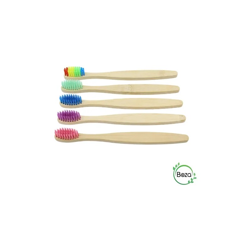 Paquete 100 Cepillo Dientes Bambú Mix Biodegradable Bodega